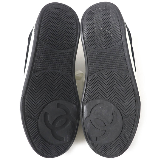 CHANEL Low cut sneakers G37488 Main: Canvas Black White Women 37 Used Authentic