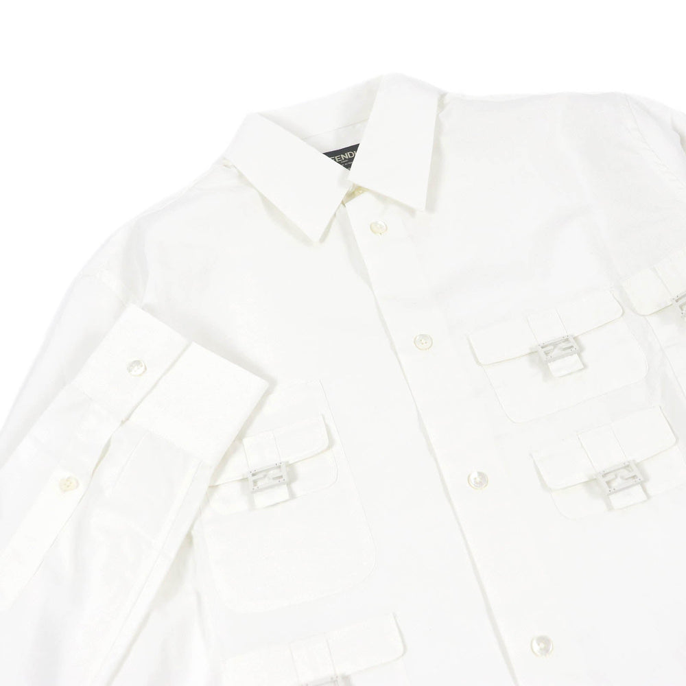FENDI Long sleeve shirt FS1086 Main: 100% cotton white mens 39 Used Authentic