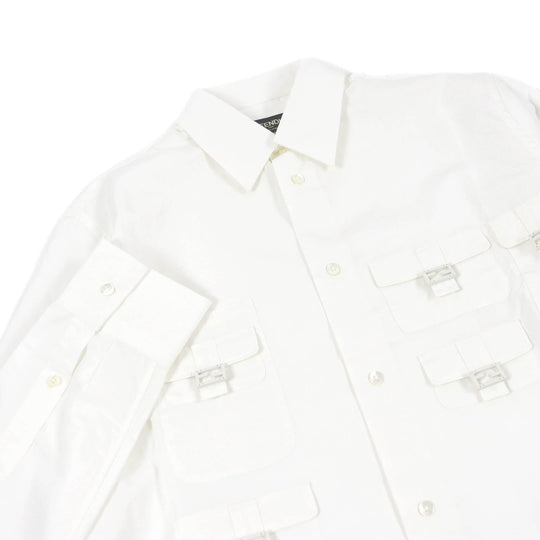 FENDI Long sleeve shirt FS1086 Main: 100% cotton white mens 39 Used Authentic