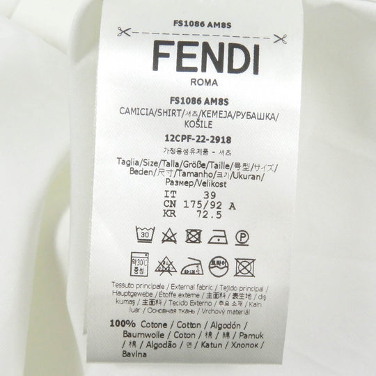 FENDI Long sleeve shirt FS1086 Main: 100% cotton white mens 39 Used Authentic