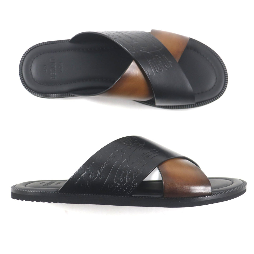 Berluti Sandals Main: Leather Brown dark brown Sifnos mens 9 Used Authentic