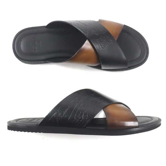 Berluti Sandals Main: Leather Brown dark brown Sifnos mens 9 Used Authentic