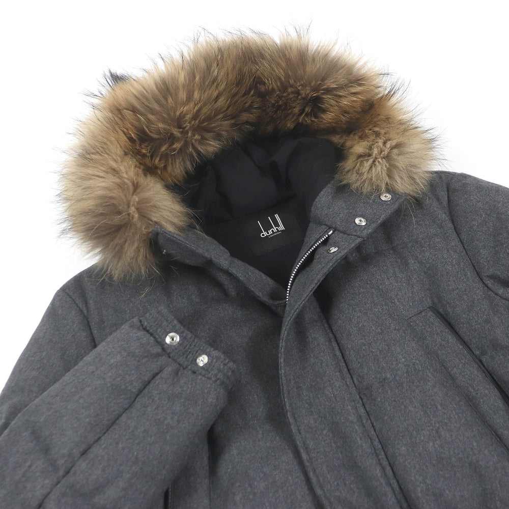 Dunhill down coat Outer: 90% wool, Outer: 8% cashmere, Outer: 2% polyurethane, Lining: 90% nylon, Lining: 10% polyurethane gray mens Used Authentic
