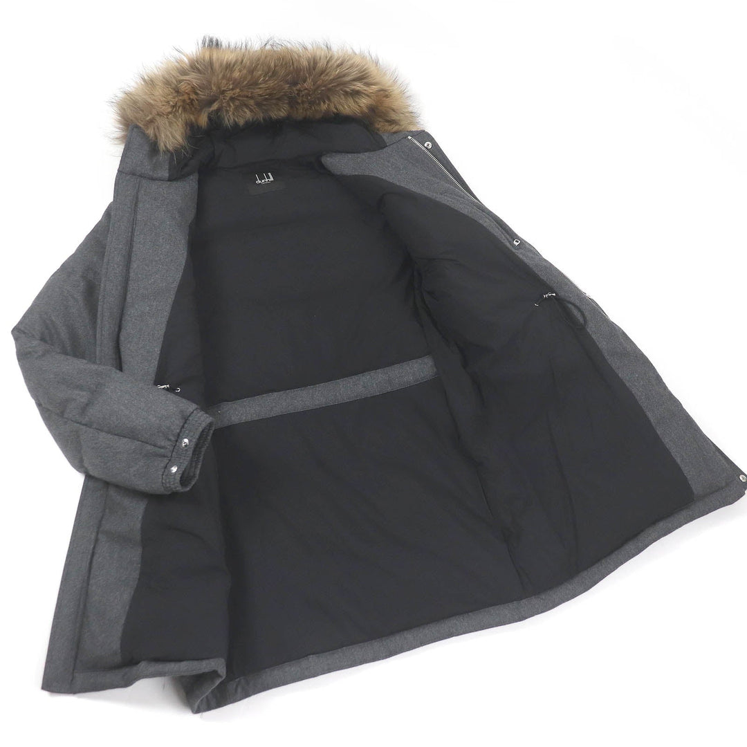 Dunhill down coat Outer: 90% wool, Outer: 8% cashmere, Outer: 2% polyurethane, Lining: 90% nylon, Lining: 10% polyurethane gray mens Used Authentic