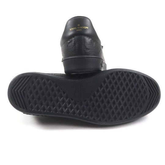 LOUIS VUITTON Low cut sneakers Main: Leather black Luxembourg line mens 6.5 Used Authentic