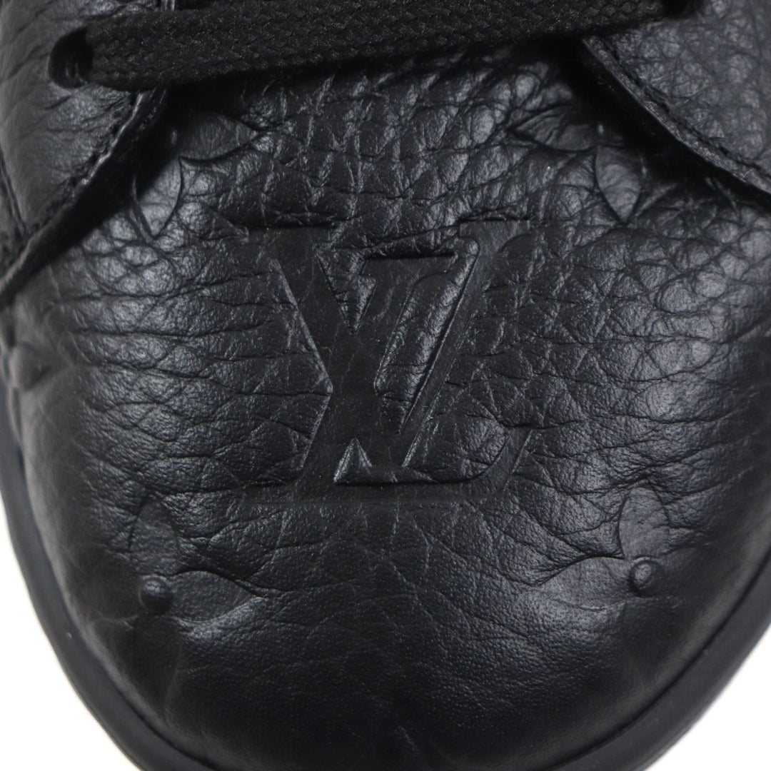 LOUIS VUITTON Low cut sneakers Main: Leather black Luxembourg line mens 6.5 Used Authentic