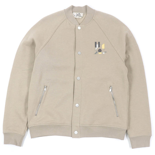 HERMES Stajan Main: 100% cotton, Part: 90% cotton, Part: 10% elastane (polyurethane), Leather part: Lambskin beige Jeu d'Adresse mens M Used Authentic
