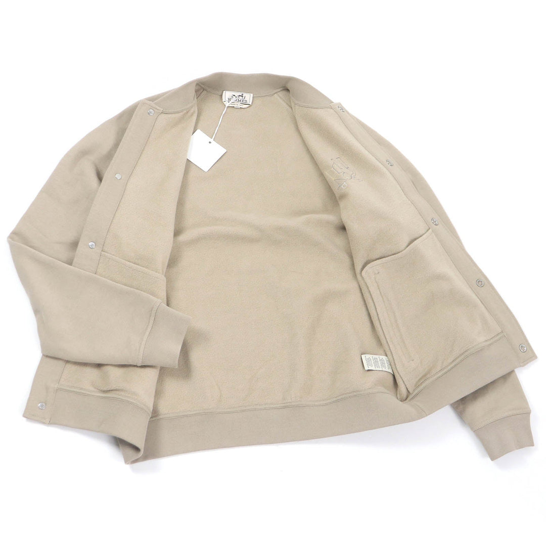HERMES Stajan Main: 100% cotton, Part: 90% cotton, Part: 10% elastane (polyurethane), Leather part: Lambskin beige Jeu d'Adresse mens M Used Authentic