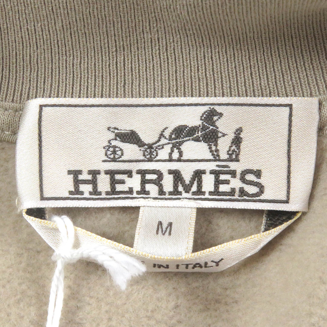 HERMES Stajan Main: 100% cotton, Part: 90% cotton, Part: 10% elastane (polyurethane), Leather part: Lambskin beige Jeu d'Adresse mens M Used Authentic