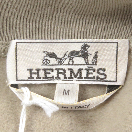 HERMES Stajan Main: 100% cotton, Part: 90% cotton, Part: 10% elastane (polyurethane), Leather part: Lambskin beige Jeu d'Adresse mens M Used Authentic