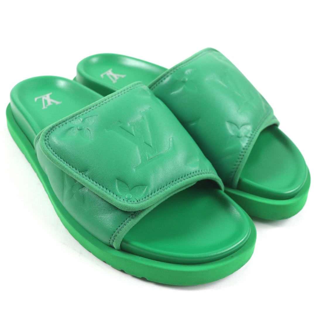 LOUIS VUITTON Sandals Main: Leather green miami line mens 7 Used Authentic