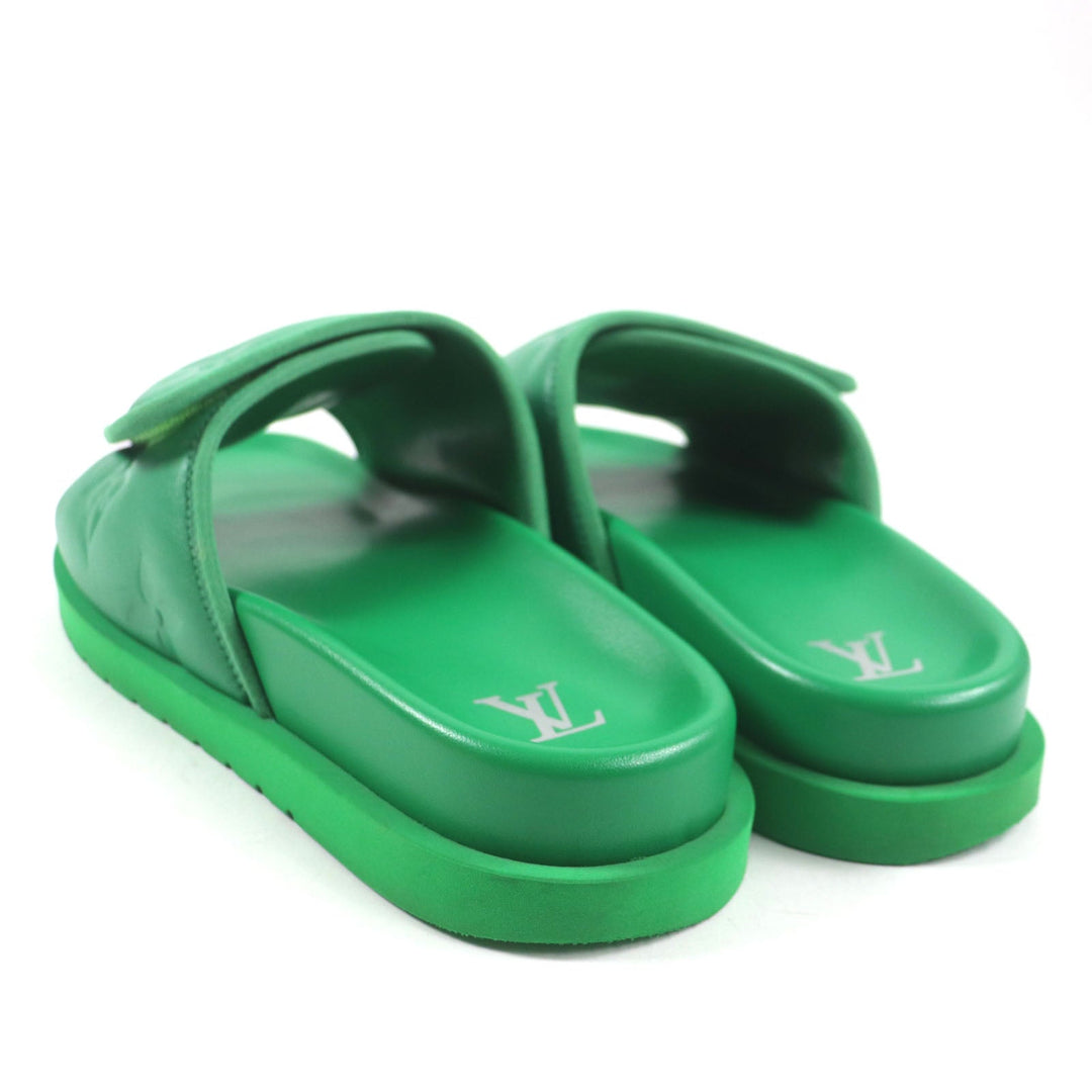 LOUIS VUITTON Sandals Main: Leather green miami line mens 7 Used Authentic