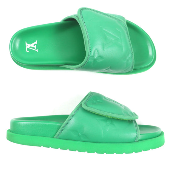 LOUIS VUITTON Sandals Main: Leather green miami line mens 7 Used Authentic