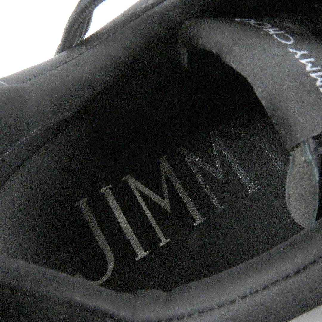 JIMMY CHOO Low cut sneakers Part: Leather Black Silver DIAMOND X STRAP mens 40 Used Authentic