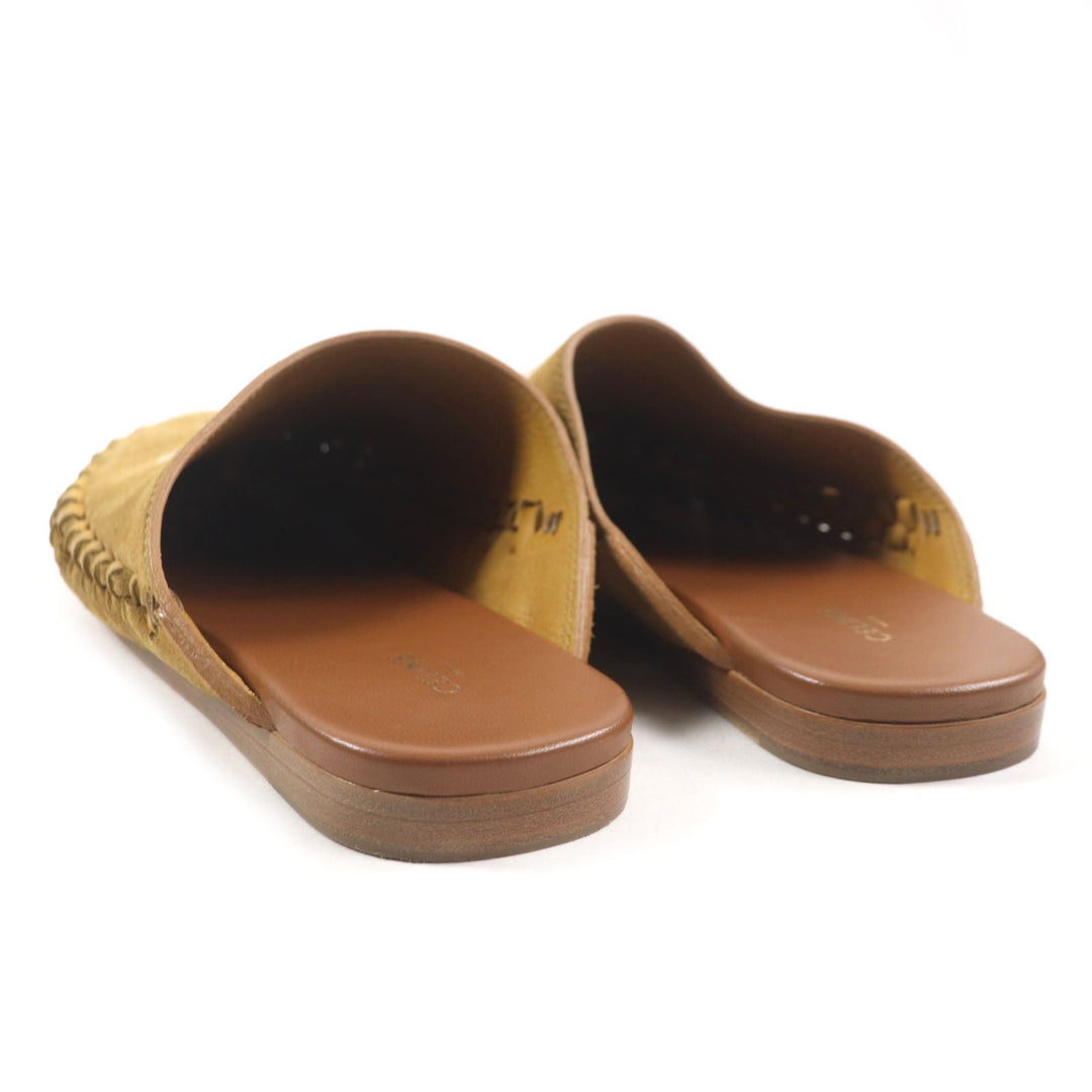 CELINE Mule Main: Suede leather, Main: Calf leather Brown Marl Triomphe mens 39 Used Authentic