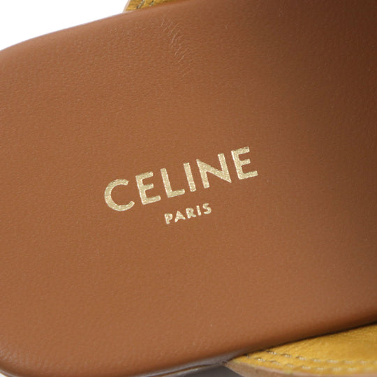 CELINE Mule Main: Suede leather, Main: Calf leather Brown Marl Triomphe mens 39 Used Authentic