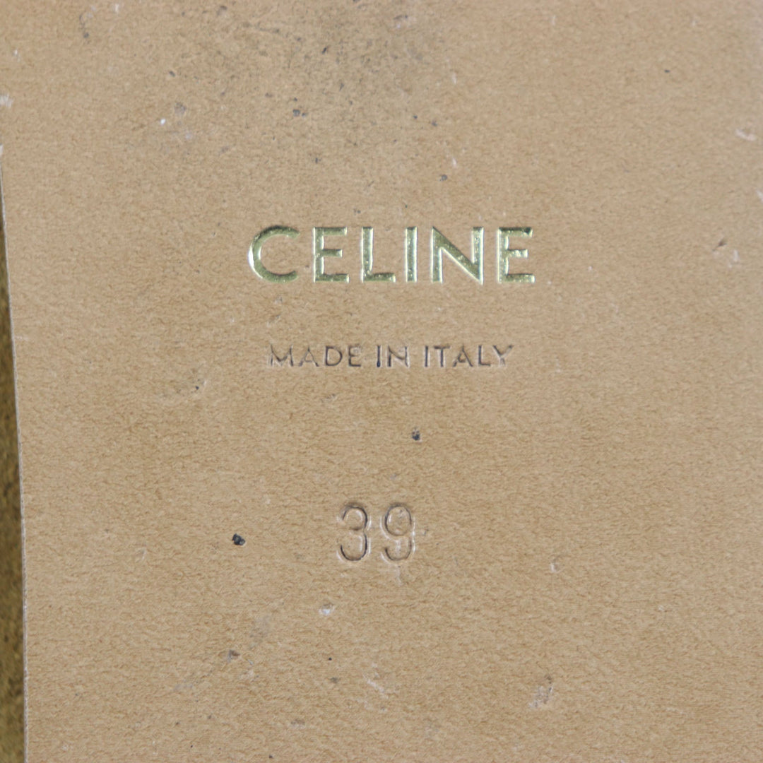 CELINE Mule Main: Suede leather, Main: Calf leather Brown Marl Triomphe mens 39 Used Authentic