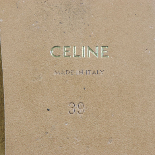 CELINE Mule Main: Suede leather, Main: Calf leather Brown Marl Triomphe mens 39 Used Authentic
