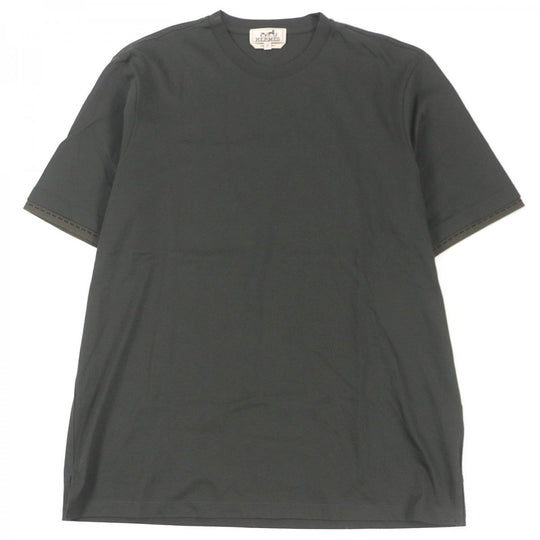 HERMES Short sleeve T-shirt Main: 100% cotton khaki mens M Used Authentic