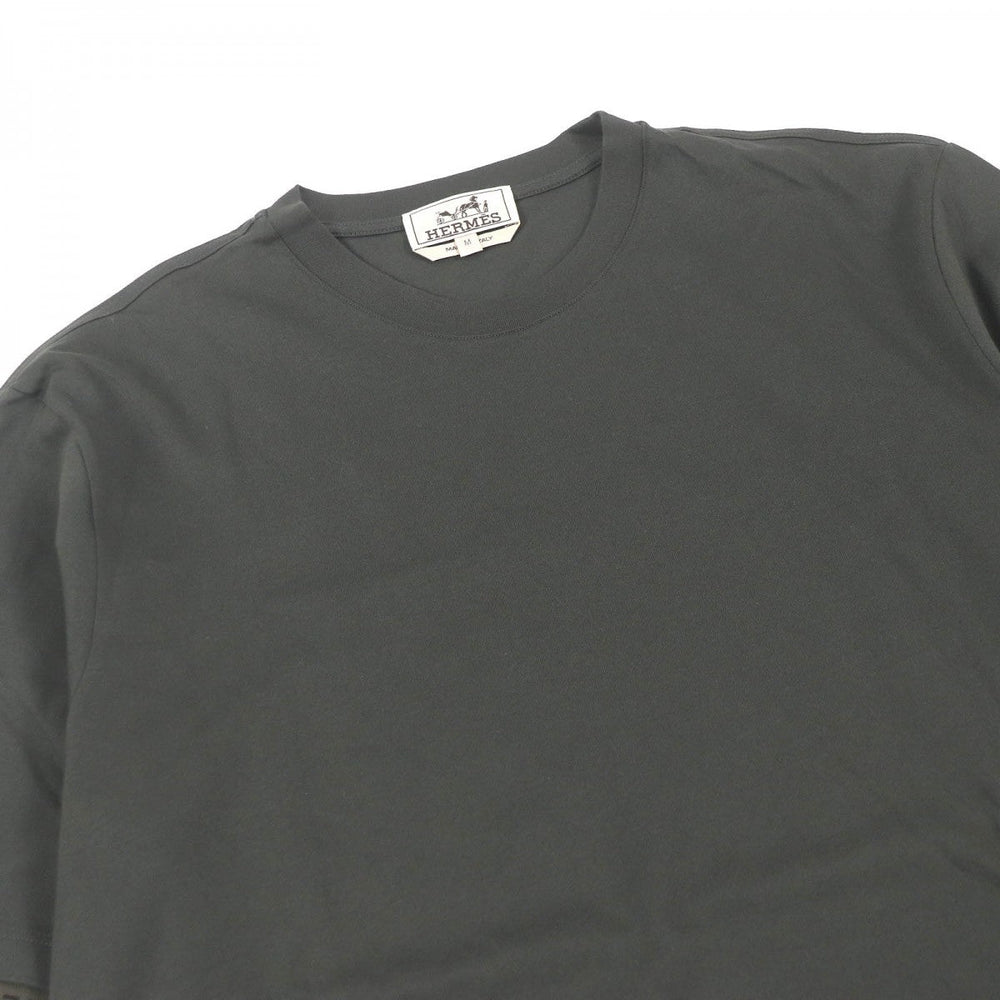 HERMES Short sleeve T-shirt Main: 100% cotton khaki mens M Used Authentic