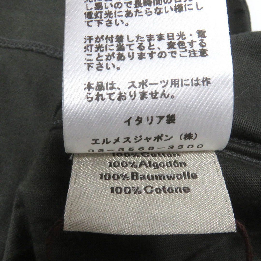 HERMES Short sleeve T-shirt Main: 100% cotton khaki mens M Used Authentic