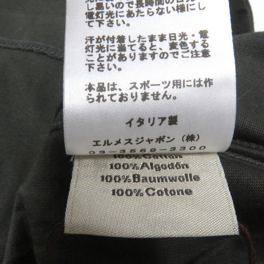 HERMES Short sleeve T-shirt Main: 100% cotton khaki mens M Used Authentic