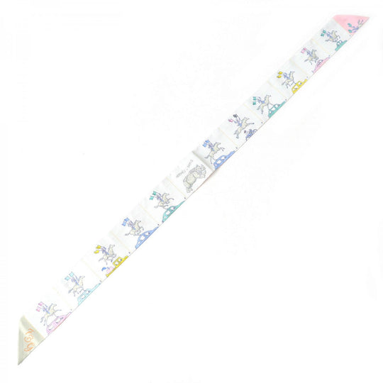 HERMES scarf silk Gris Perle /Green/Yellow Twilly PARADE