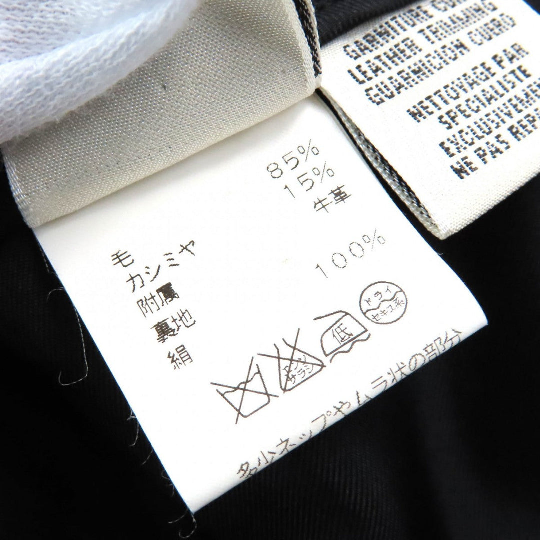 HERMES Tight Skirt Outer: 85% wool, Outer: 15% cashmere, Leather: cowhide, Lining: 100% silk Dark gray Women 36 Used Authentic