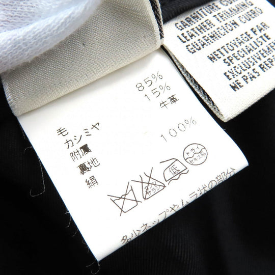 HERMES Tight Skirt Outer: 85% wool, Outer: 15% cashmere, Leather: cowhide, Lining: 100% silk Dark gray Women 36 Used Authentic