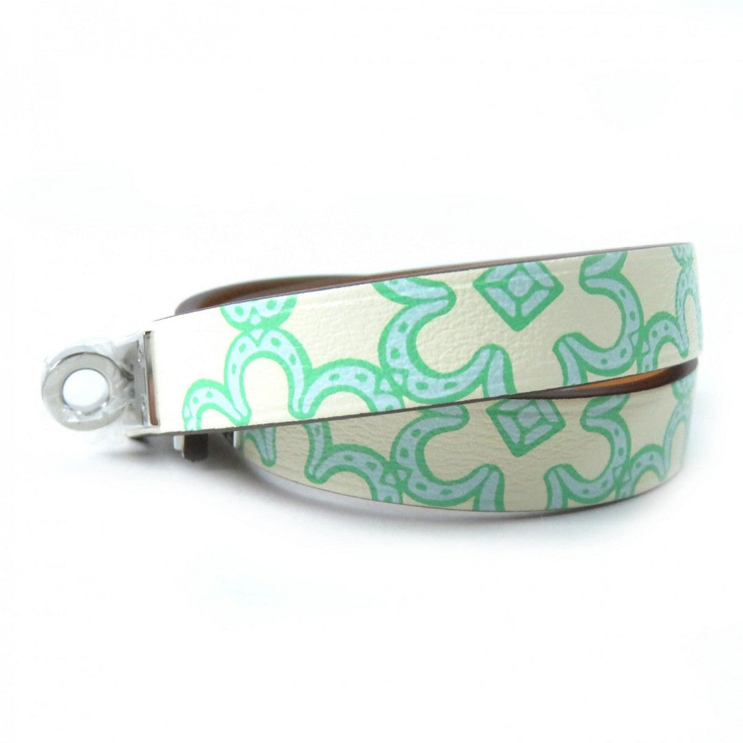 HERMES bracelet Main: Vaux Swift Green Ivory Mini kelly Doubletour Lucky Daisy Women Used Authentic