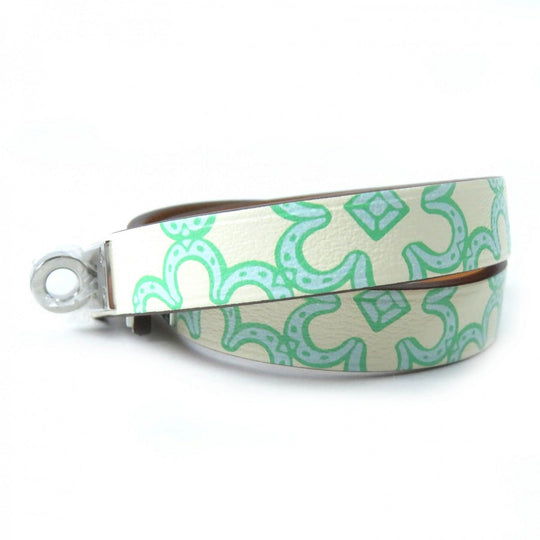 HERMES bracelet Main: Vaux Swift Green Ivory Mini kelly Doubletour Lucky Daisy Women Used Authentic