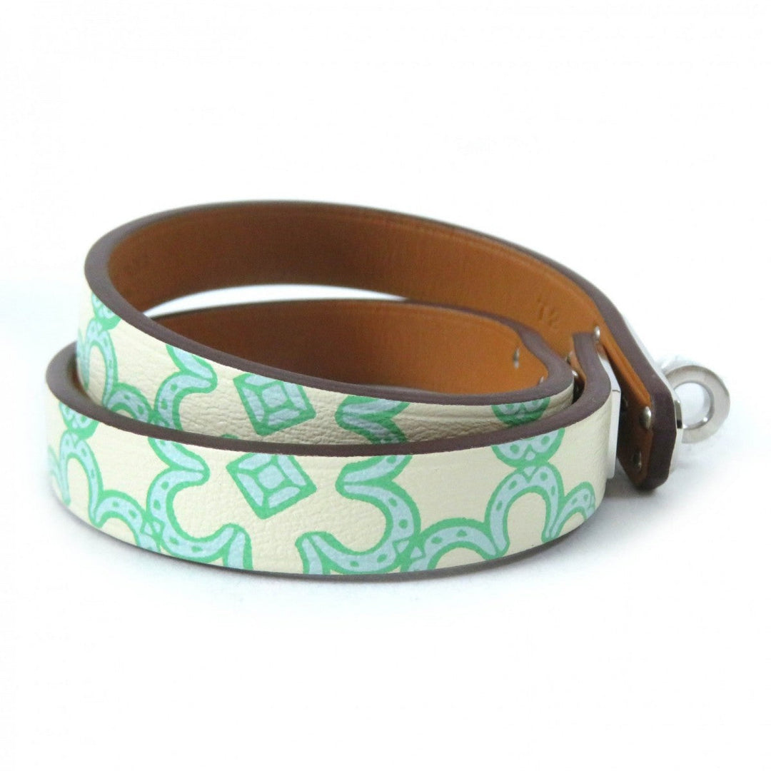 HERMES bracelet Main: Vaux Swift Green Ivory Mini kelly Doubletour Lucky Daisy Women Used Authentic