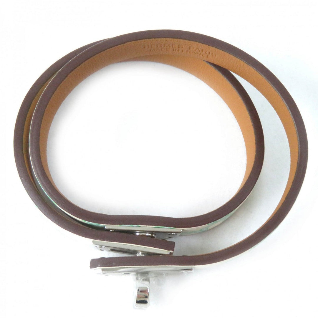 HERMES bracelet Main: Vaux Swift Green Ivory Mini kelly Doubletour Lucky Daisy Women Used Authentic