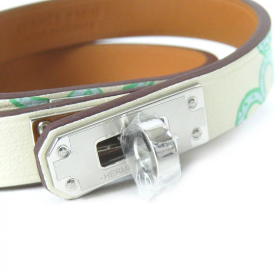 HERMES bracelet Main: Vaux Swift Green Ivory Mini kelly Doubletour Lucky Daisy Women Used Authentic