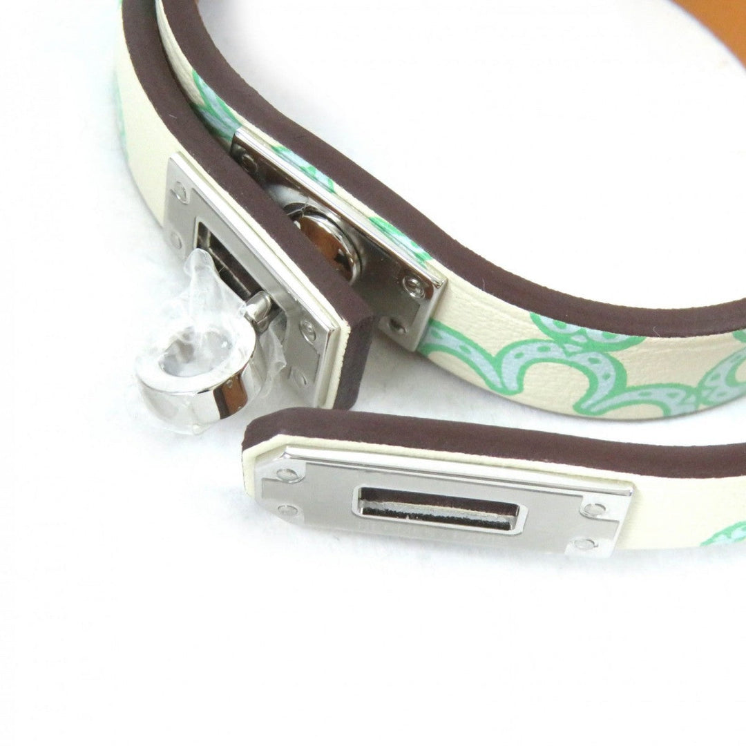 HERMES bracelet Main: Vaux Swift Green Ivory Mini kelly Doubletour Lucky Daisy Women Used Authentic