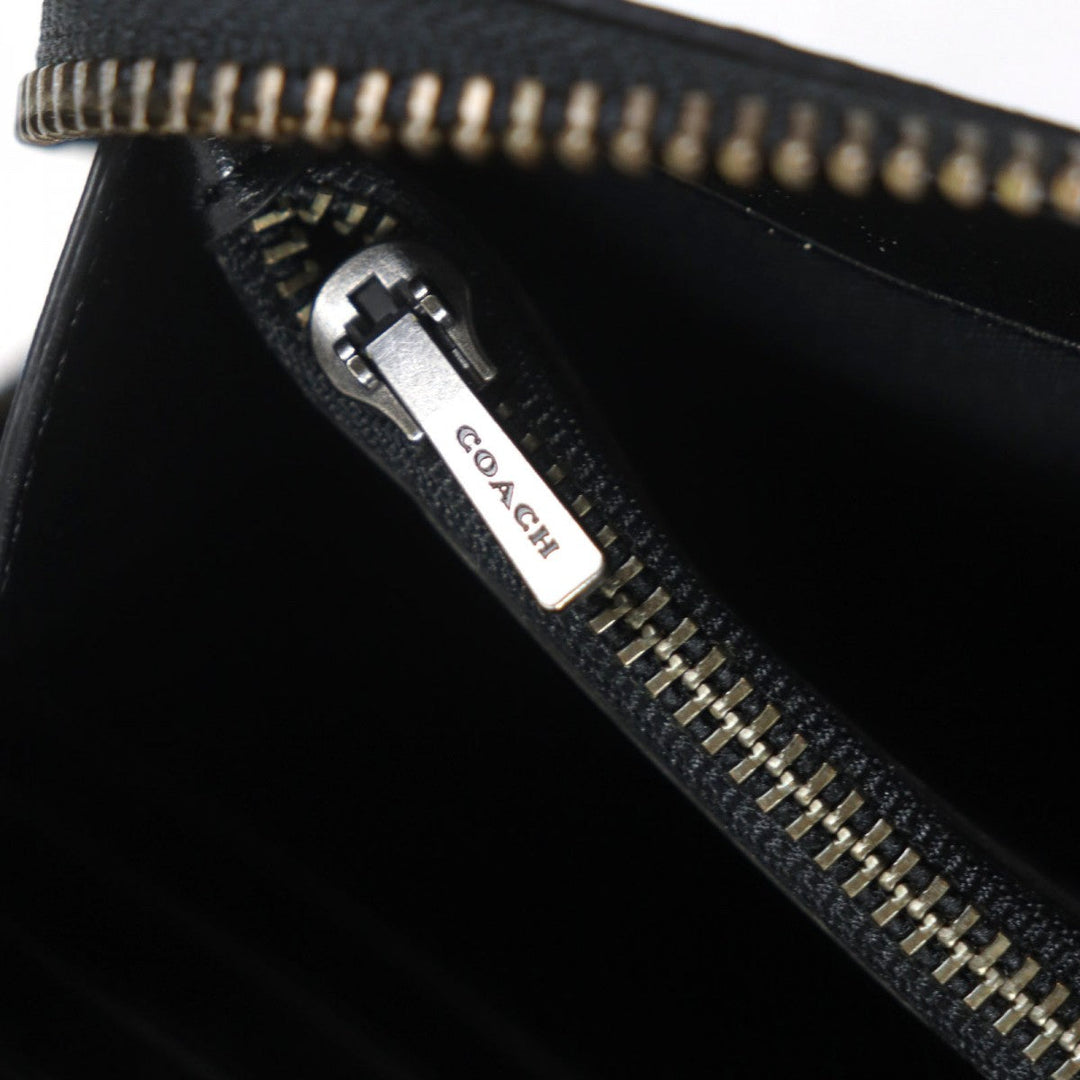 COACH Long Wallet Purse F66562 Main: PVC, Part: Leather Black Grey mens Used Authentic