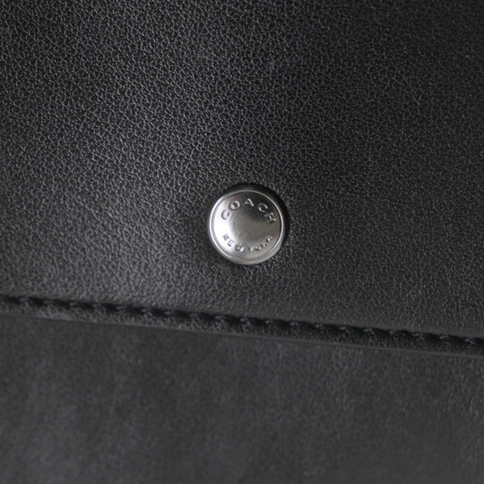 COACH Long Wallet Purse F66562 Main: PVC, Part: Leather Black Grey mens Used Authentic