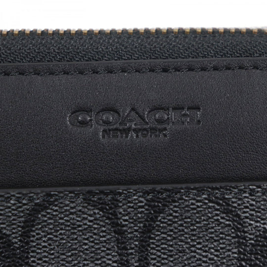 COACH Long Wallet Purse F66562 Main: PVC, Part: Leather Black Grey mens Used Authentic