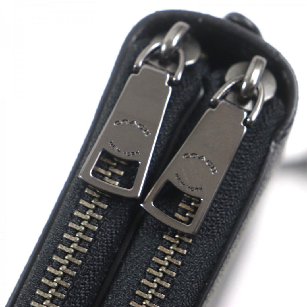 COACH Long Wallet Purse F66562 Main: PVC, Part: Leather Black Grey mens Used Authentic