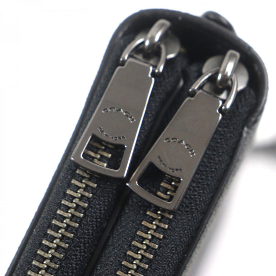 COACH Long Wallet Purse F66562 Main: PVC, Part: Leather Black Grey mens Used Authentic