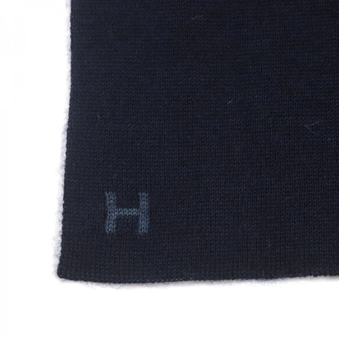 HERMES Scarf 733631T Main: 70% cashmere, Main: 30% silk MARINE ARDOISE Allertour mens Used Authentic