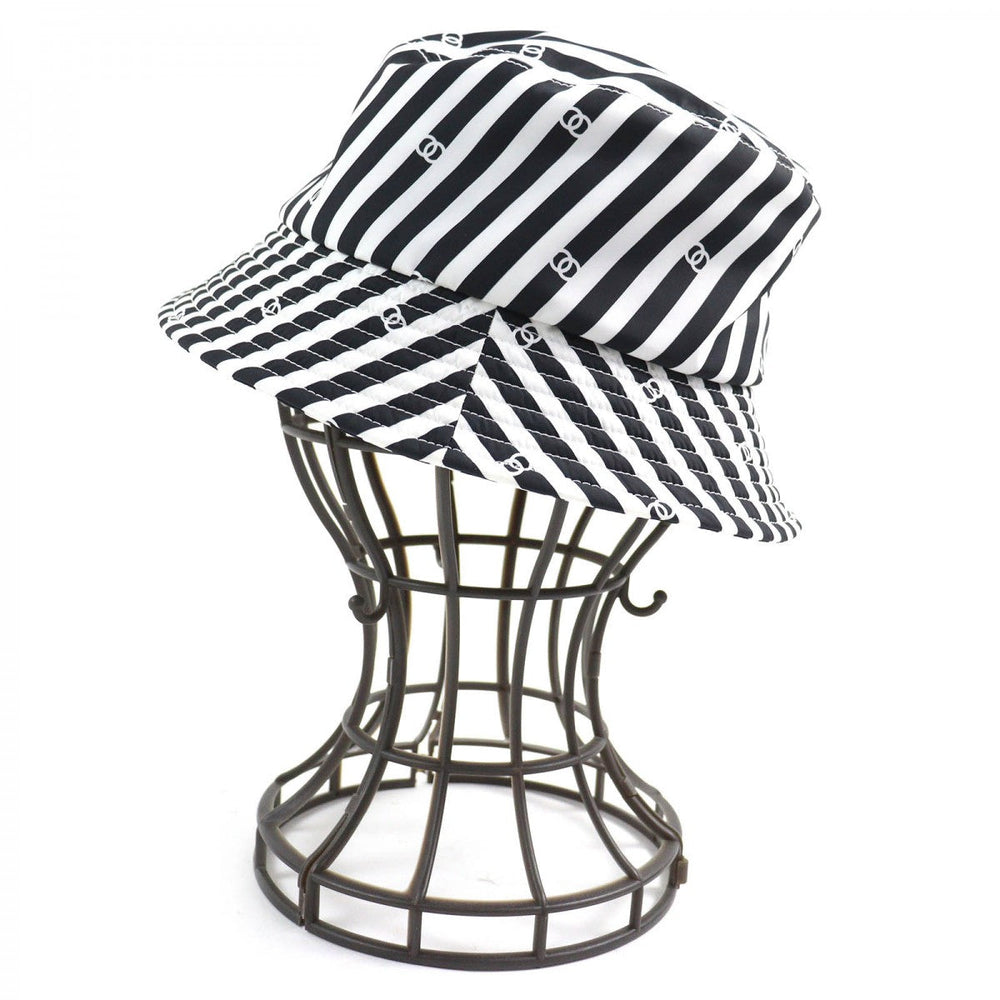 CHANEL hat AA9874 Outer: 100% polyester, Lining: 100% cotton Black White Women S Used Authentic