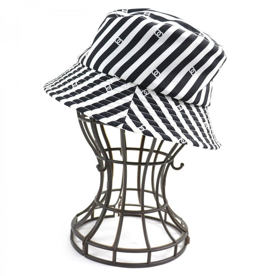 CHANEL hat AA9874 Outer: 100% polyester, Lining: 100% cotton Black White Women S Used Authentic