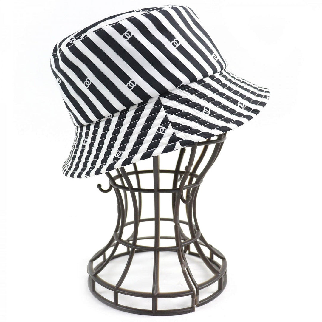 CHANEL hat AA9874 Outer: 100% polyester, Lining: 100% cotton Black White Women S Used Authentic