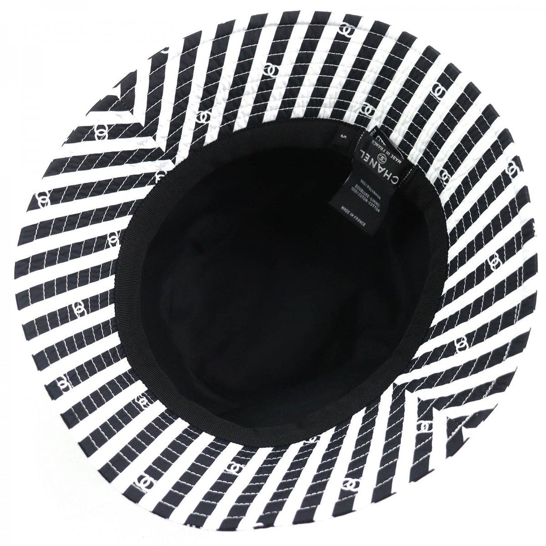 CHANEL hat AA9874 Outer: 100% polyester, Lining: 100% cotton Black White Women S Used Authentic