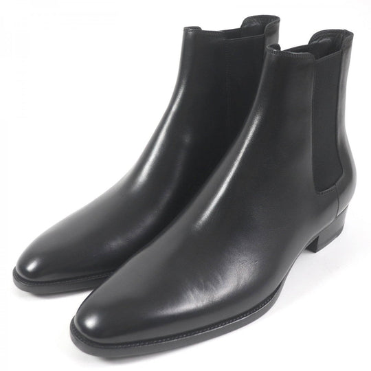 SAINT LAURENT PARIS boots 592438 leather black Wyatt 43