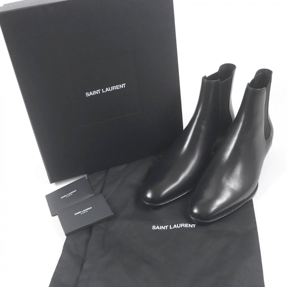SAINT LAURENT PARIS boots 592438 leather black Wyatt 43