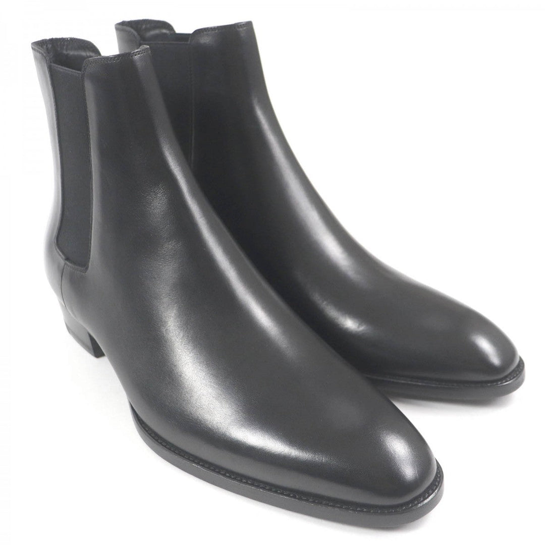 SAINT LAURENT PARIS boots 592438 leather black Wyatt 43