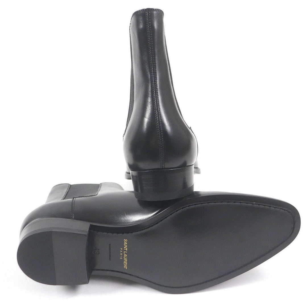 SAINT LAURENT PARIS boots 592438 leather black Wyatt 43