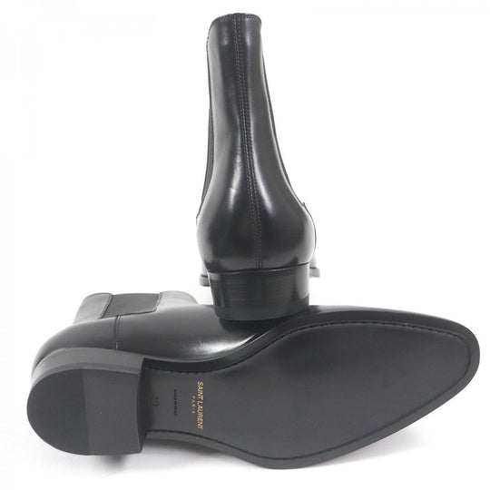 SAINT LAURENT PARIS boots 592438 leather black Wyatt 43